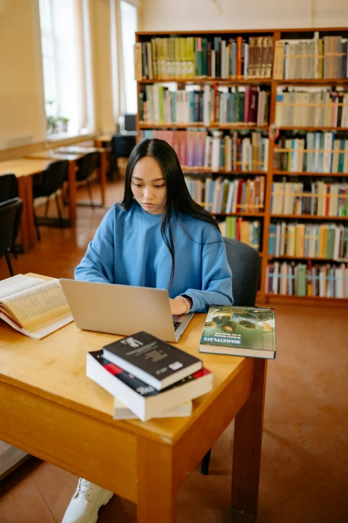 study books and laptop